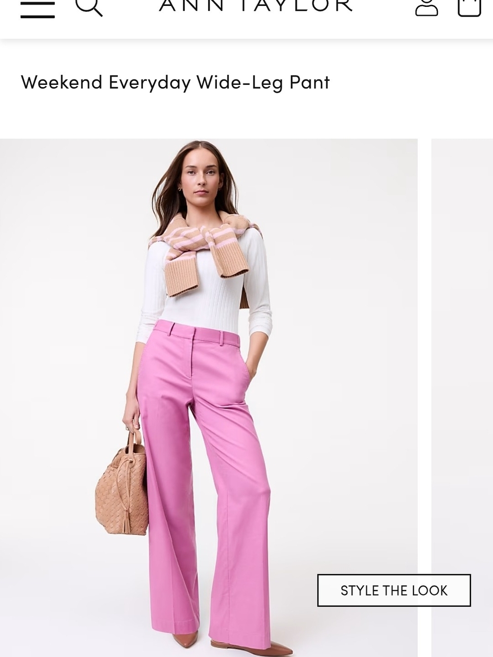Ann Taylor Factory Pink Wide-Leg Weekend Pant
